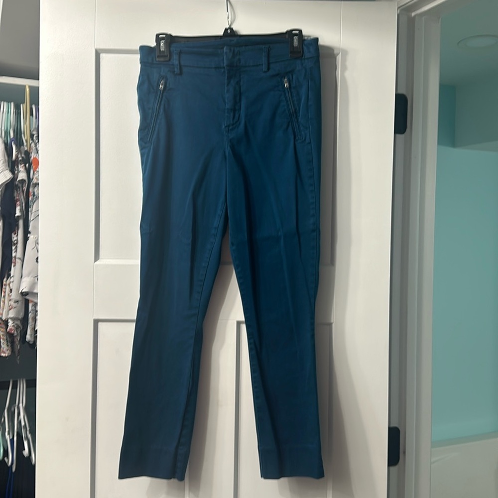 Level 99 cropped pants in deep turquoise